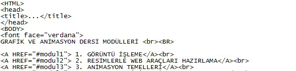 Web tasarımda Html Kodları