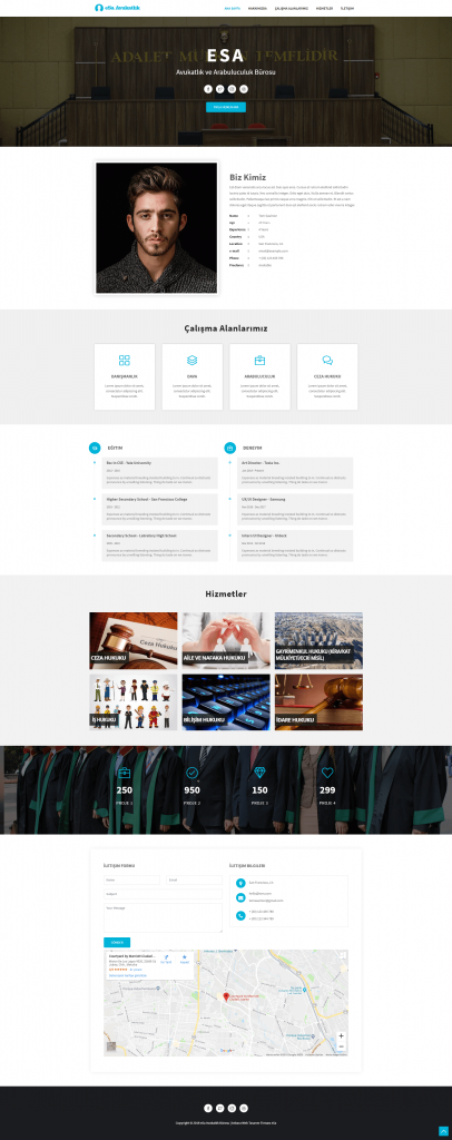 Hukuk Bürosu web tasarımı tam sayfa