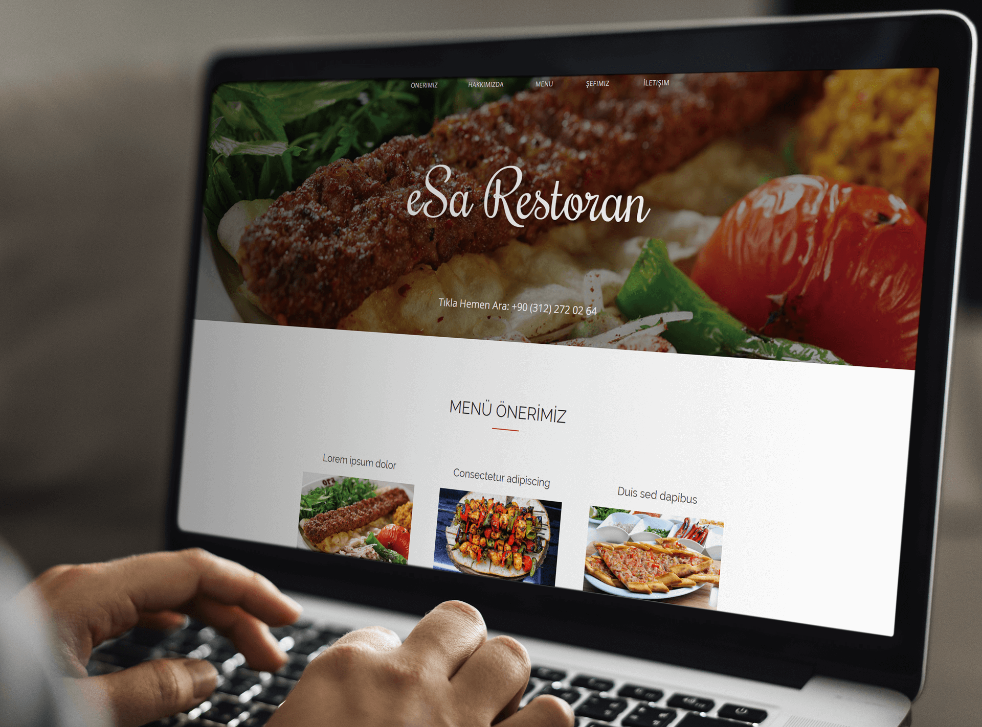 Restoran Web Sitesi Görünümü