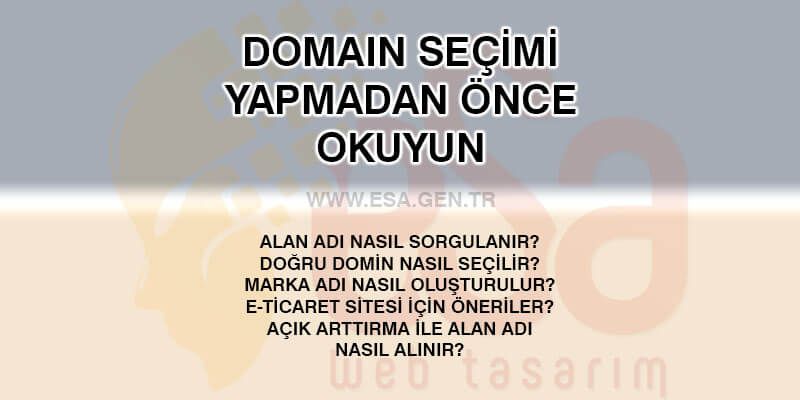 domain seçimi