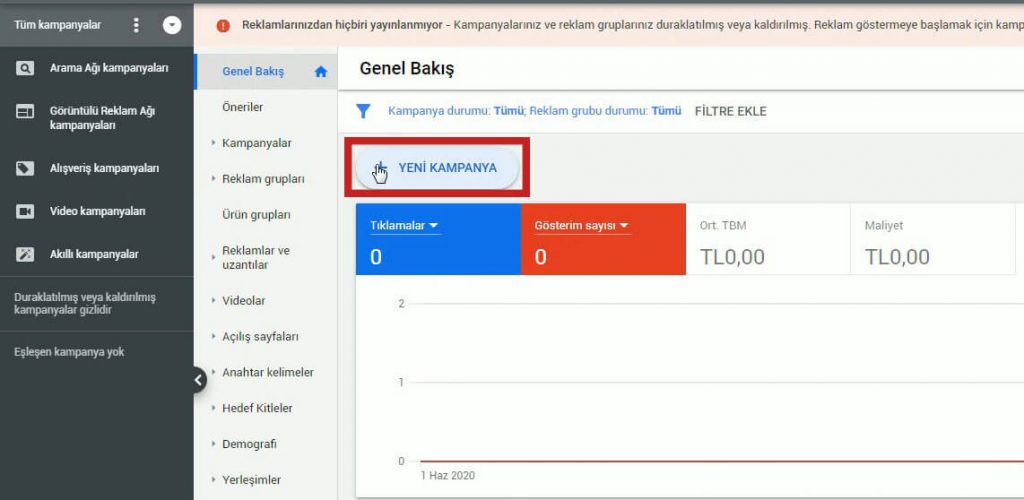 ADS Yeni Kampanya Oluştur